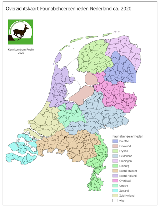 Kaart: Faunabeheereenheden ca. 2020