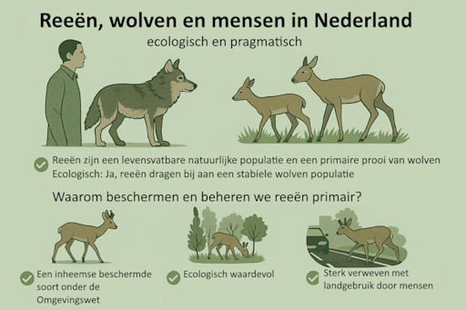 AI IMage: Reeën, wolven en mensen in Nederland