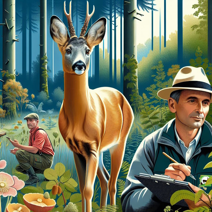 AI IMage: boswachters werken in leefomgeving ree aan stelselwijziging Jacht en Faunabeheer