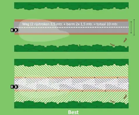 Afbeelding: Scenario beste plaatsing wildspiegels 60km. weg