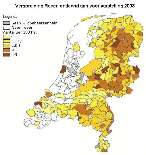 Afbeelding: Verspreiding ree 2003