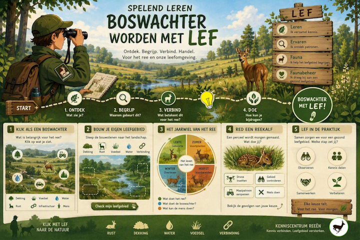 Visualisatie: Jaarwiel activiteiten voor reeën