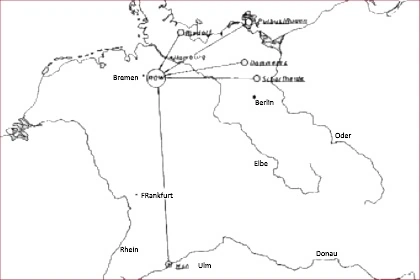 Figuur 1: Ligging onderzoeksgebieden in Niedersachsen